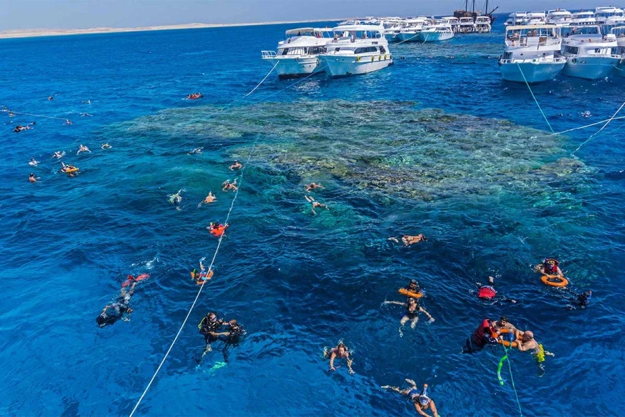 Ras Mohamed National Park in the Red Sea with stunning coral reefs