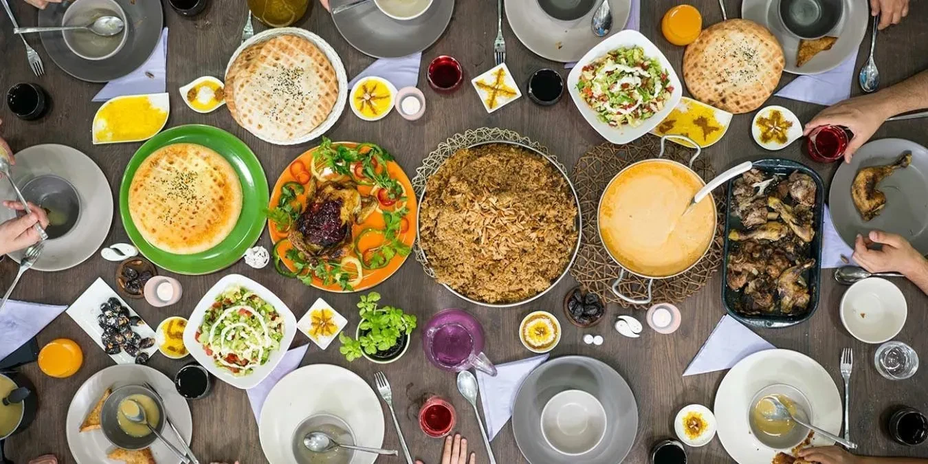 Traditional Egyptian meal in local home