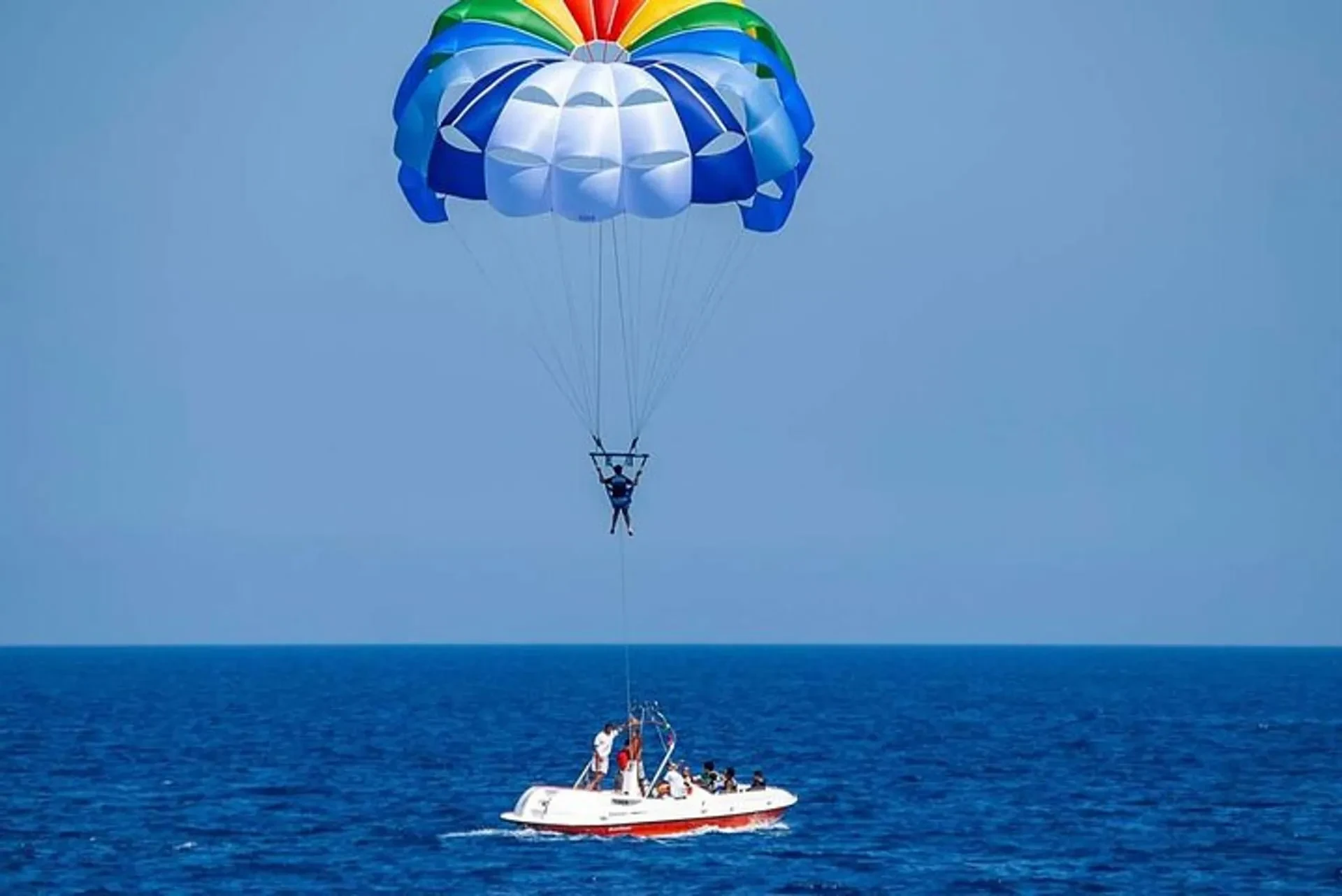 Parasailing activity with panoramic view of the Red Sea