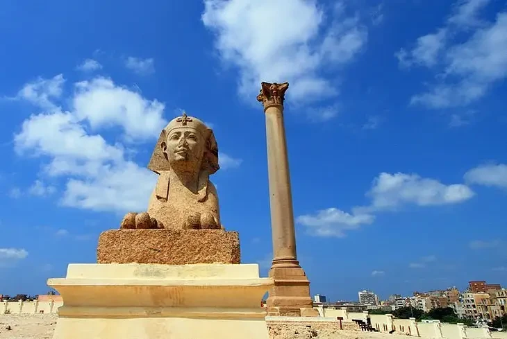 Ancient Pompey’s Pillar in Alexandria